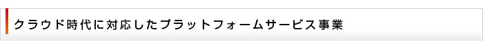 クラウド時代に対応したプラットフォームサービス事業