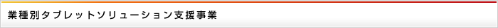 業種別タブレットソリューション支援事業